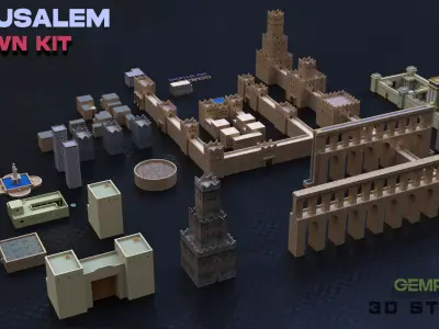 Jerusalem Architecture Pack Low-poly 3D model