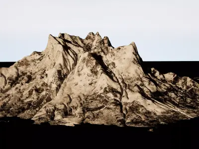 Highly detailed mountain environment asset Low-poly 3D model