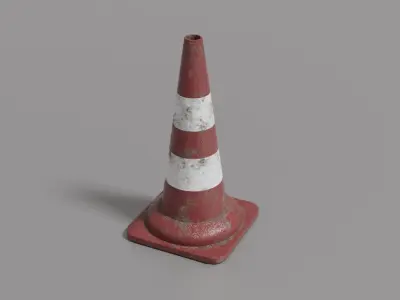 Traffic cone Low-poly 3D model 23