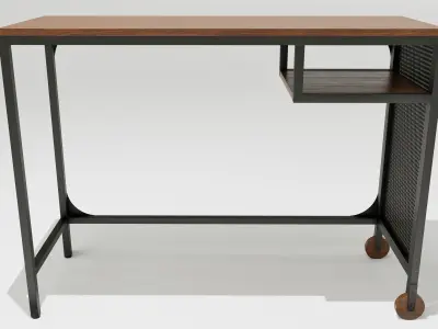 Work Desk Black 100x36 cm 3D model
