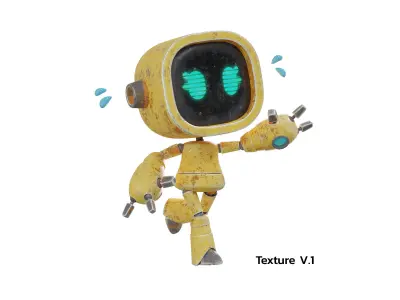 Cute Cartoon Robot 3D Character for Animation Ar Vr Game  3D model