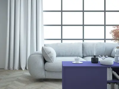 Ready to render and decorate interior scene room 3D model