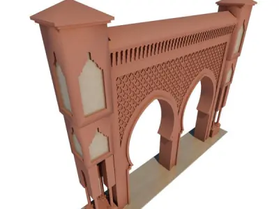 Traditional Moroccan Door Fes City 2 3D model