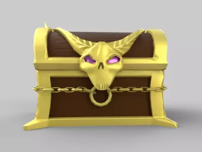 Treasure box Low-poly 3D model
