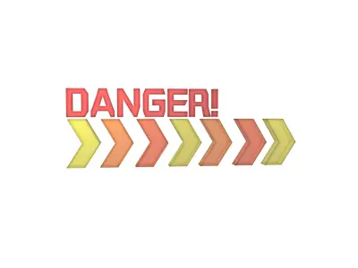 Cyberpunk Future Danger Sign v2 019 Low-poly 3D model