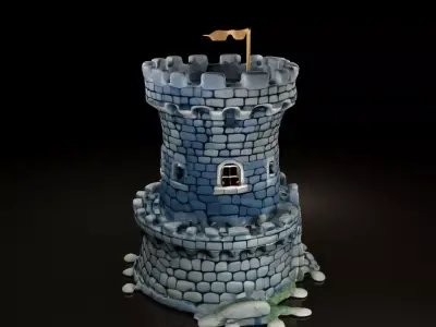 STONE CASTLE TOWER PBR 3D MODEL 3D model