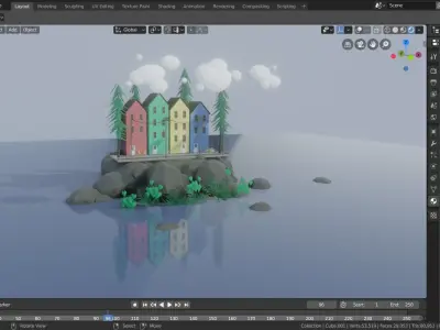 sea town 3D model