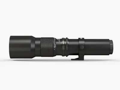 Bower 500mm f 8-0 Manual Focus Telephoto T-Mount Lens Low-poly 3D model