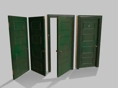 Door green 03 Low-poly 3D model