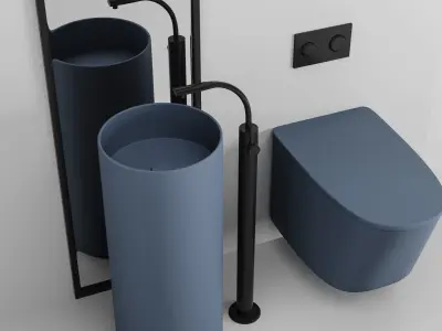 Bathroom Furniture Set Free 3D model