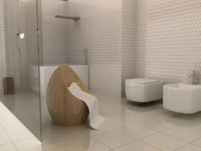 Bathroom Scene 01 Low-poly 3D model