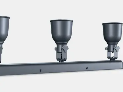 HEKTAR ceiling track 3 spots Low-poly 3D model