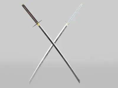 Hikari and Yami the Twin Katanas 3D model