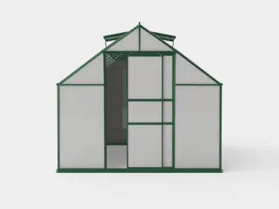 Greenhouse Merkur 9900 Glass Green Low-poly 3D model