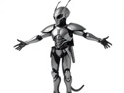 Futuristic Insectoid Warrior Model Pack Low-poly 3D model