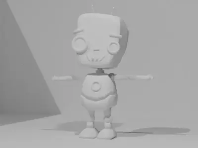 Robot Low-poly 3D model 10