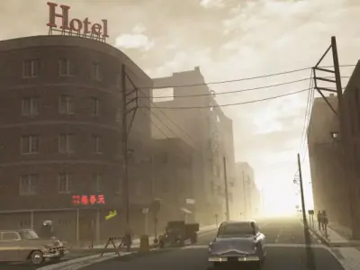 Realistic City Street  3D Model  Exterior  Environment   3D model