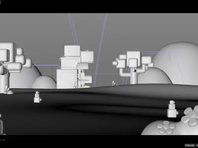 cartoon forest scene 3D model