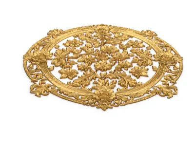 Classic oval carved decor ornament 18 3D print model purchase