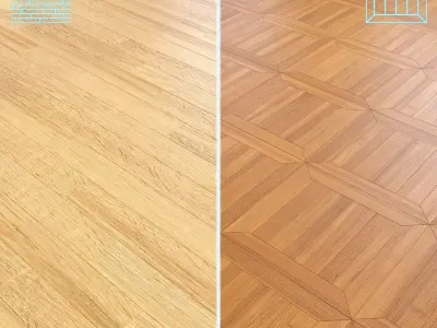 Parquet - Laminate - Wooden floor 2 in 1 Low-poly 3D model 19