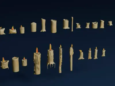 Candle Assets Low-poly 3D model