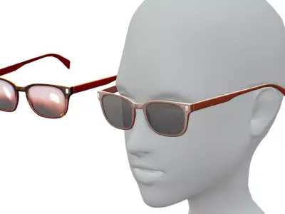 Cartoon High Poly Subdivision Hipster Glasses Low-poly 3D model