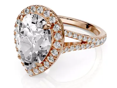 Engagement ring Ilara 3ct 3D print model