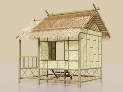 3D thai Bamboo house 3D model