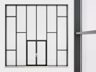 Panoramic glazing Stained glass 30 Low-poly 3D model