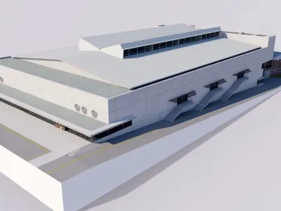 Pavello Municipal Girona-Fontajau Spain 3D model