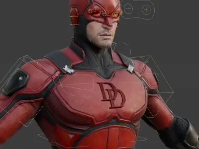 Daredevil 3D Model Born Again Fully Rigged Blender OBJ FBX Low-poly 3D model
