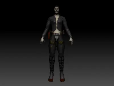 Angry Betty  Sci-Fi Lady Low-poly 3D model