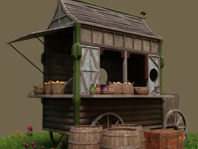 Medieval Market 3D model buy