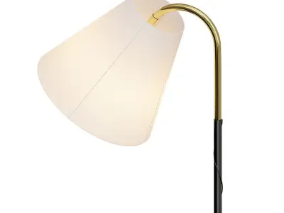 BARNES BRASS AND  BLACK LEATHER FLOOR LAMP 3D model