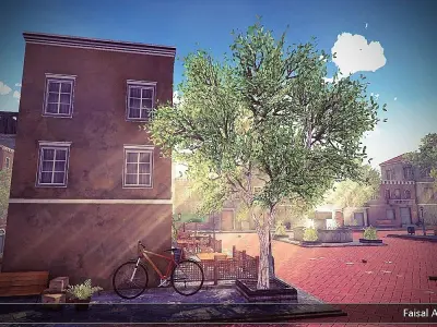 Venice Town Low-poly 3D model