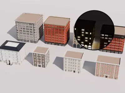 Low-Rise Classic Building Low-poly 3D model