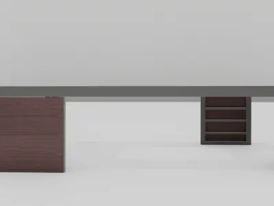 Outdoor Wooden Bench 20 Low-poly 3D model