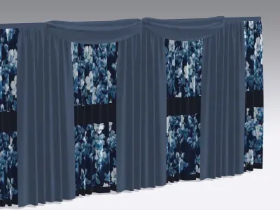 Curtain Low-poly 3D model