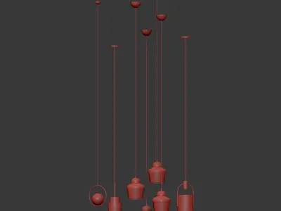 Four Hanging Light Set 06 3D model