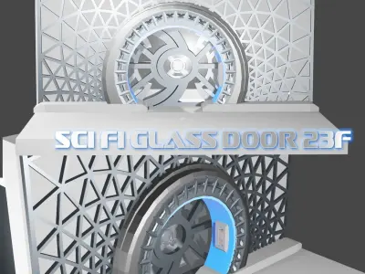 Sci Fi Glass door 23f 3D model