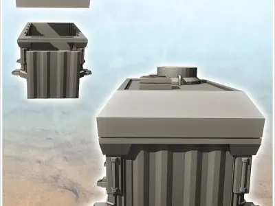 Futuristic spacecraft garage with removable door 12 - Future Sci 3D print model