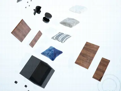 Corner pet House Low-poly 3D model