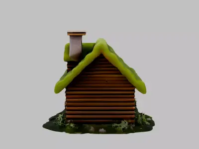 Moshed Roof House 2 Free low-poly 3D model