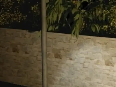 pedestrian street light Low-poly 3D model