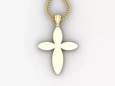 Light Gold 18K Cross Pendant 1CP052 3D print model