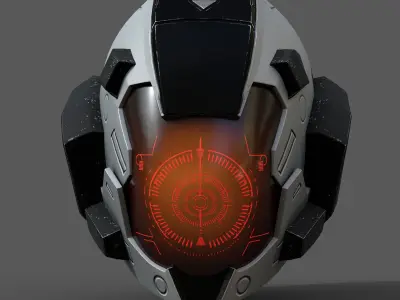 Helmet space cyborg robot military fantasy futuristic  Low-poly 3D model
