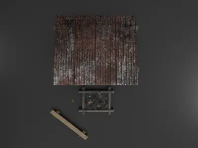 Wind protection forest shelter Low-poly 3D model