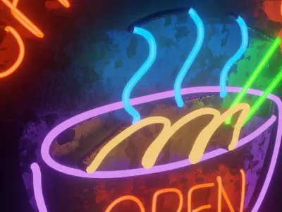 Neon 3D Model 4 - CHINESE FOOD 3D model