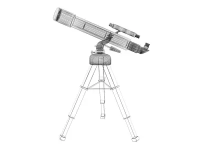 Telescope on tripod Low-poly 3D model