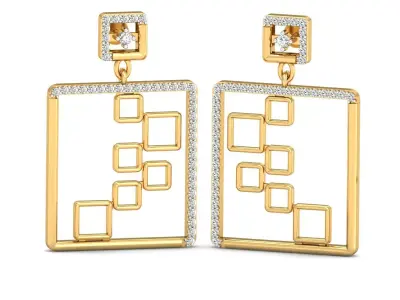 Luxe Brilliance Diamond Earrings for Ladies 3D print model